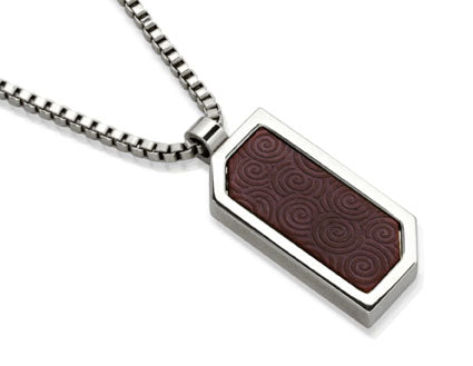 Brown Ip Plated Swirls Design Steel Pendant