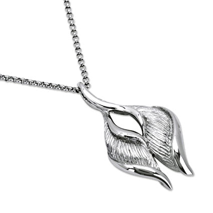 Rhodium Plated Silver Twisting Pendant