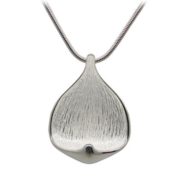 Textured Silver Tear Drop Pendant
