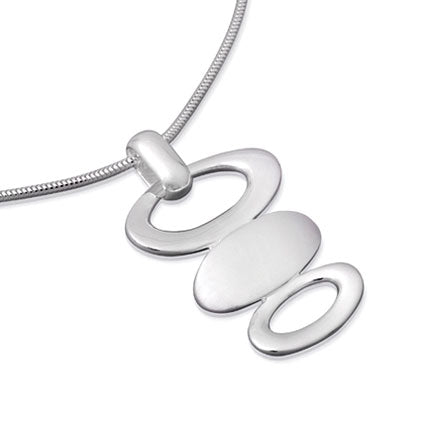 Silver Triple Pebble Pendant