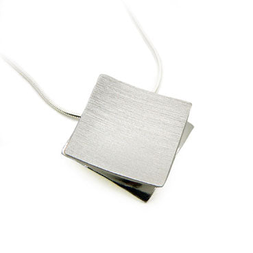 Striking Brushed Silver Finish Pendant