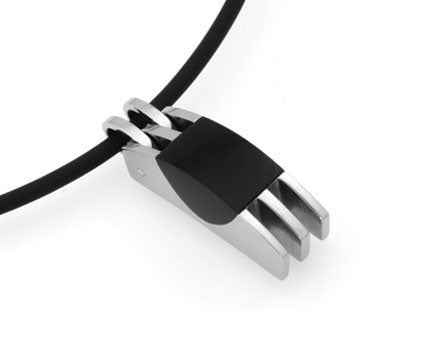 Contemporary Titanium and Onyx Pendant