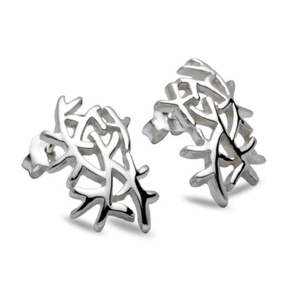 Abstract Design Silver Earrings